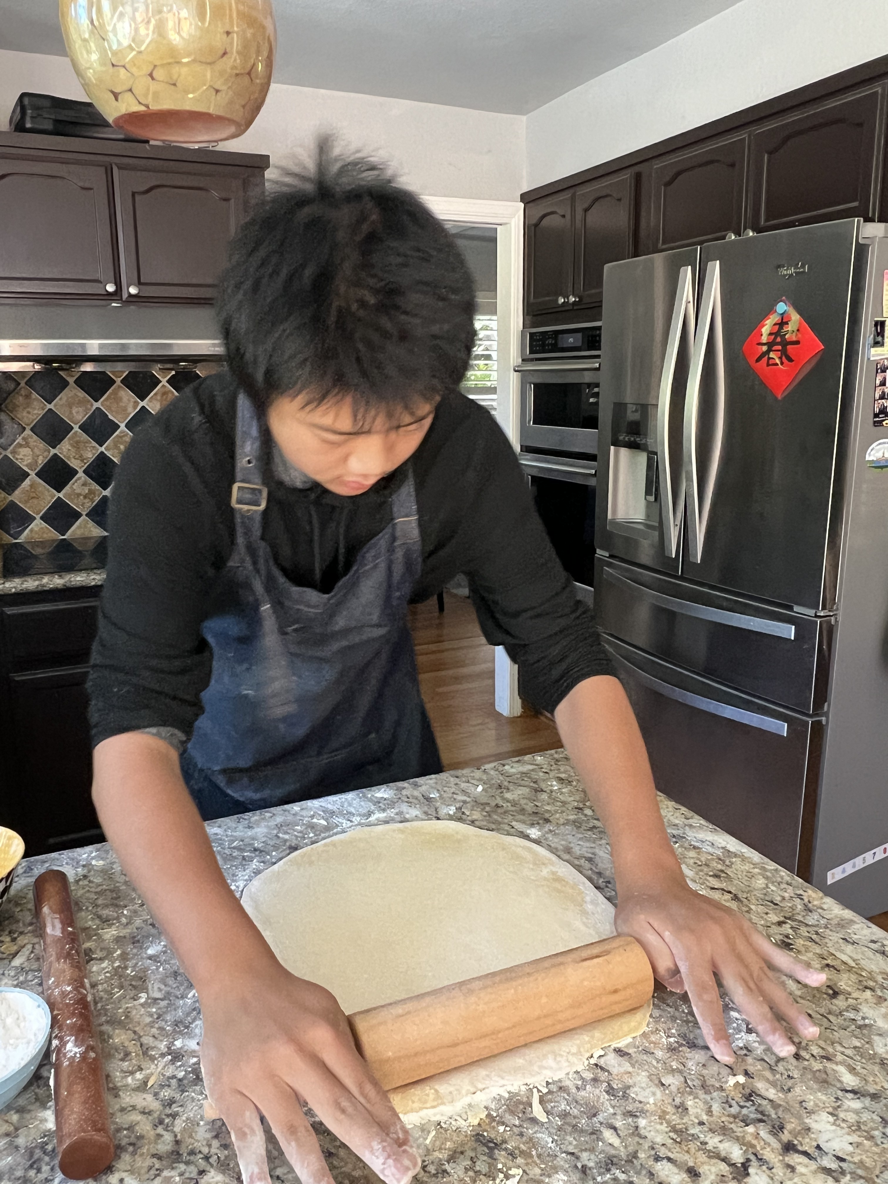 Rolling the dough out