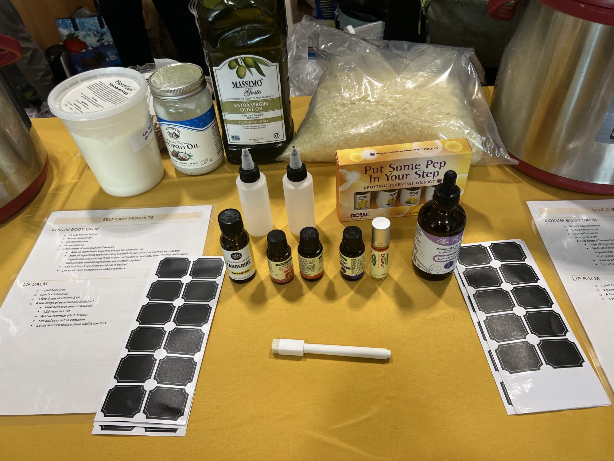 Materials laid out