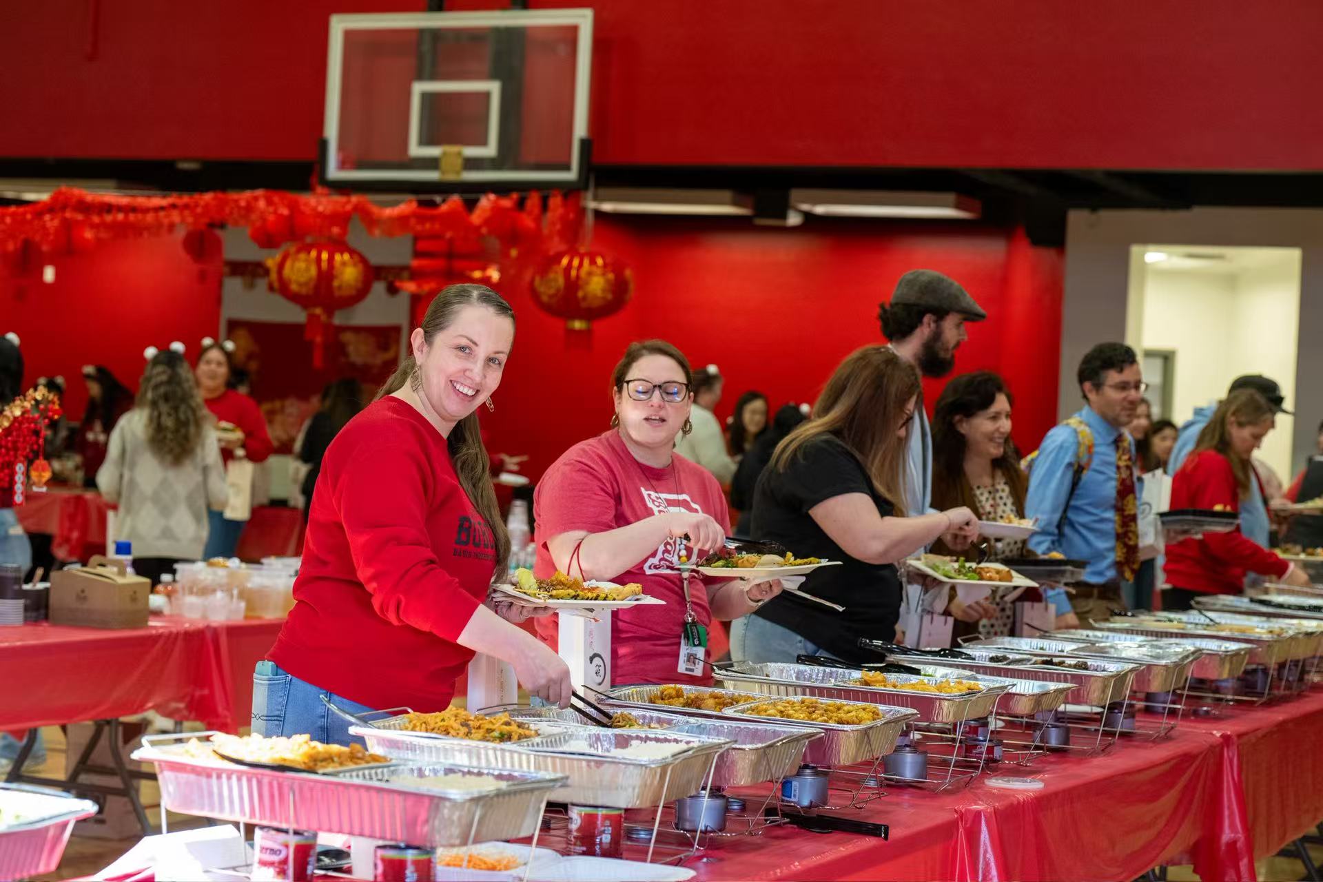 The buffet line