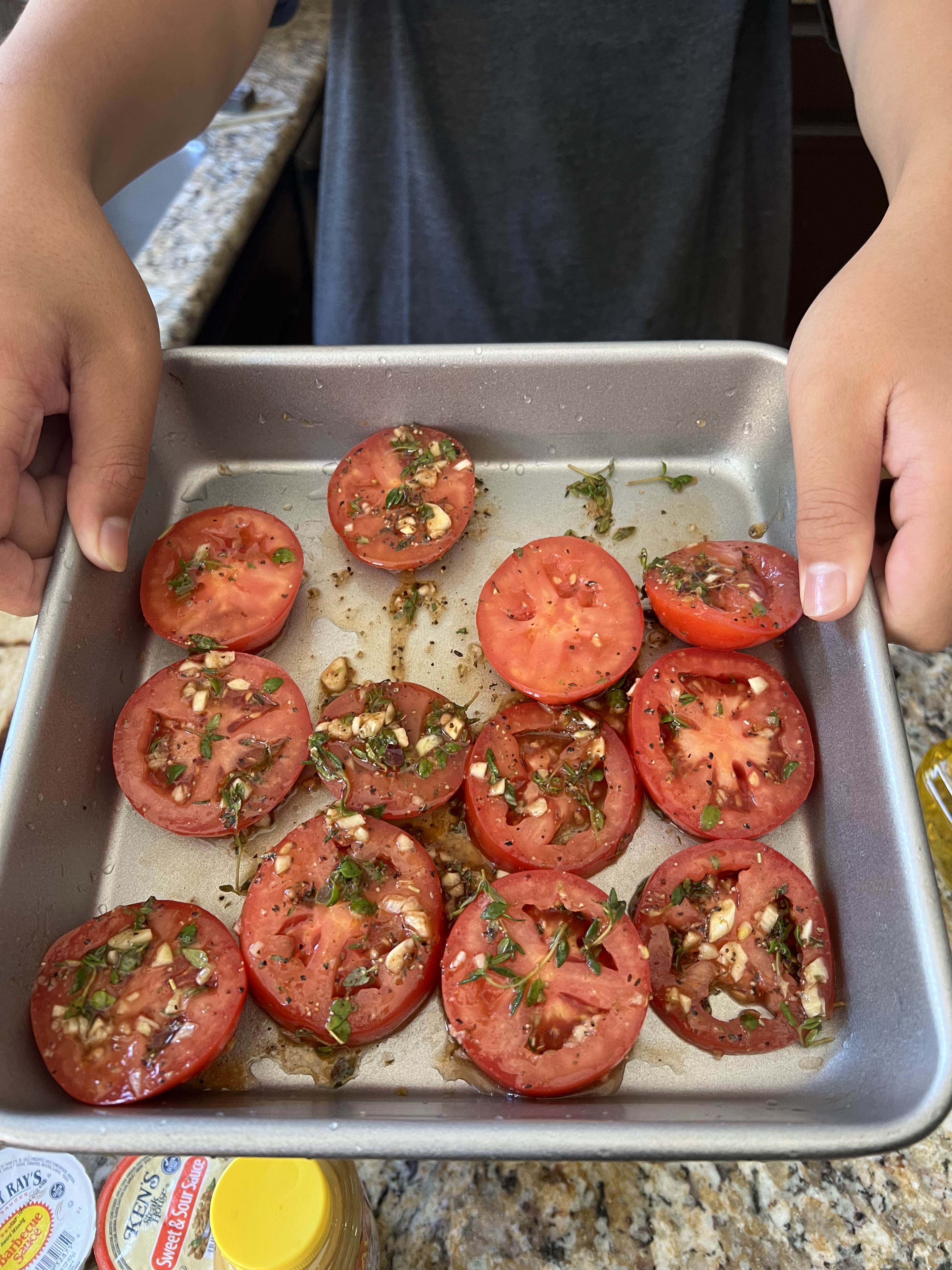 The pan, ready for the oven
