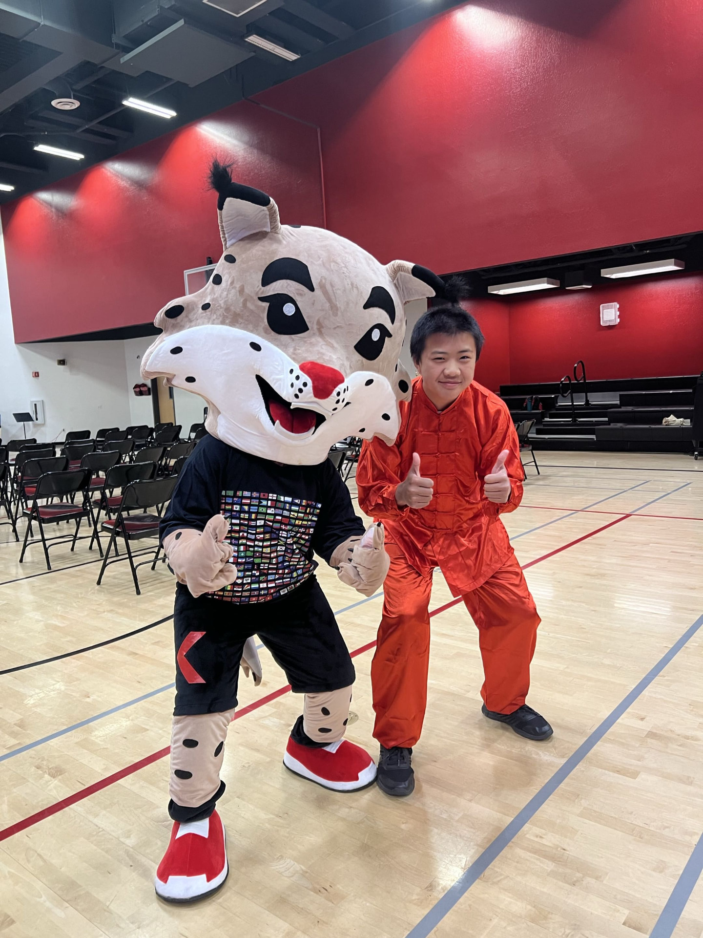 With the school mascot — 2024