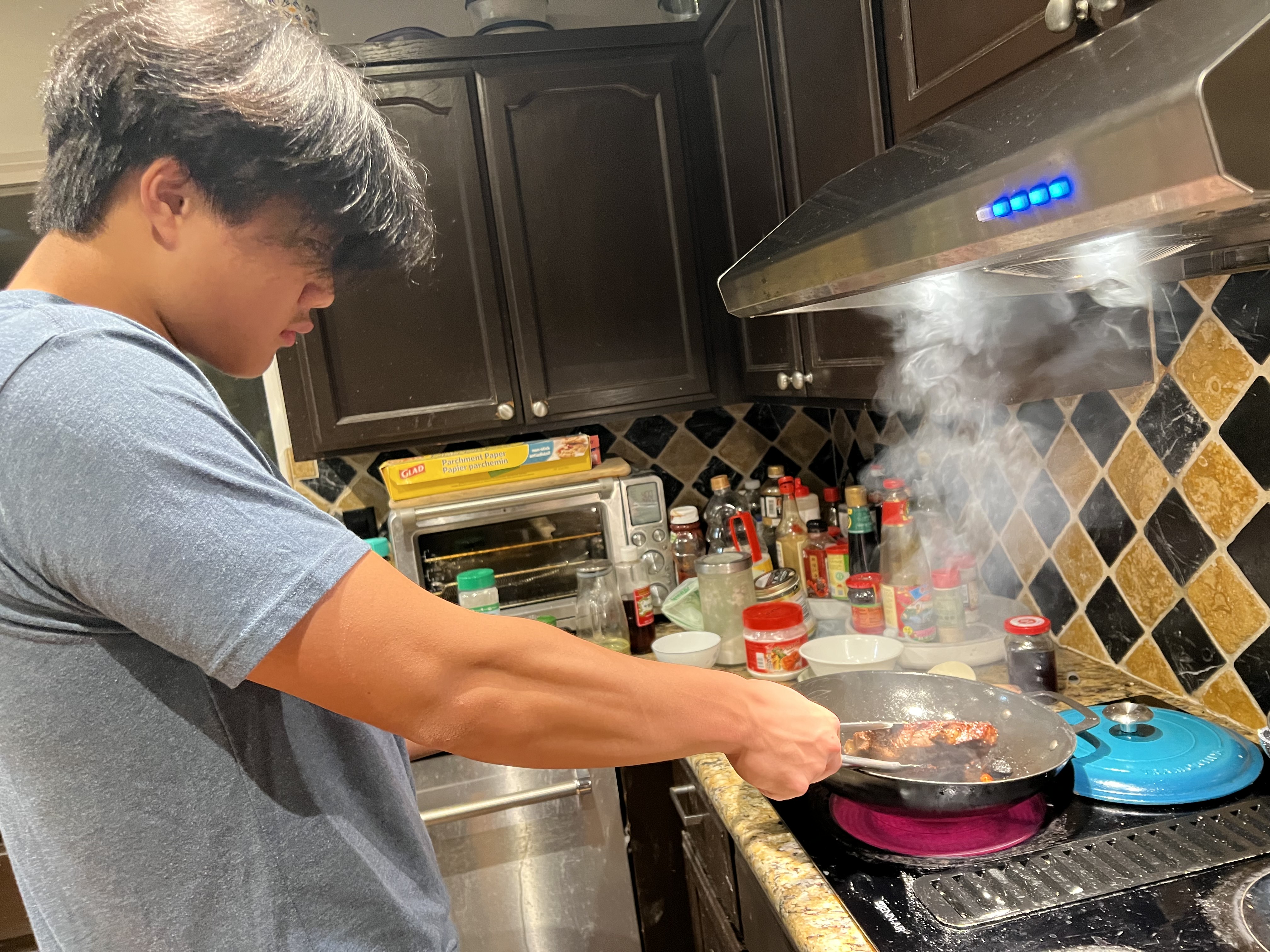 Searing in the pan