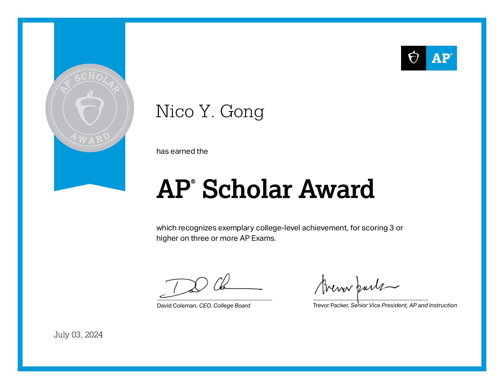 AP Scholar Award
