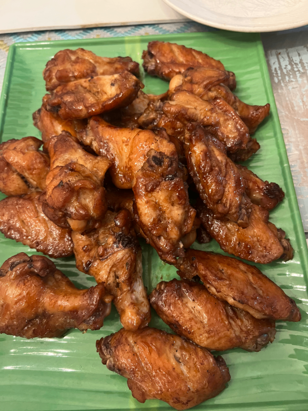 Sticky glazed wings