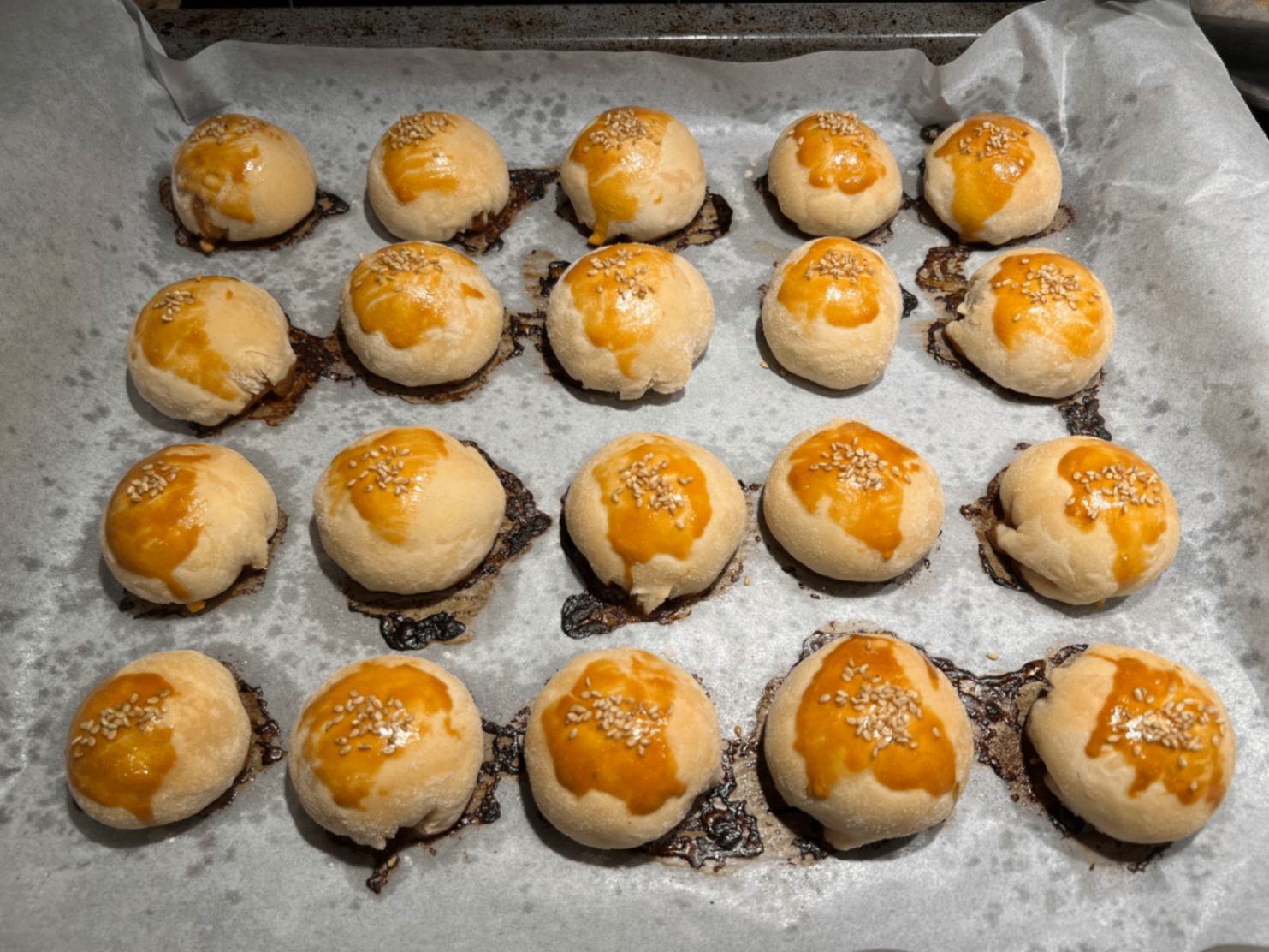 Salty mooncakes, out of the oven